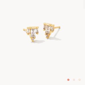 Kendra Scott Juliette Gold Stud Earrings in White Crystal